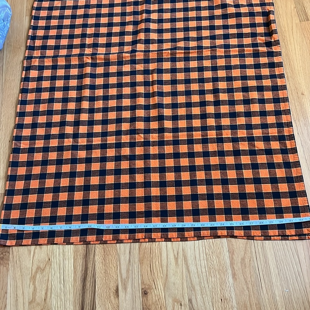 Orange and Black buffalo plaid tablecloth - approximately 48”x66” - Picture 3 of 3